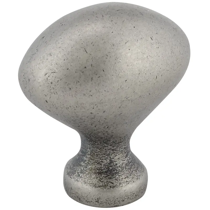 Traditional Knob, 1-3/16" x 25/32", Pewter