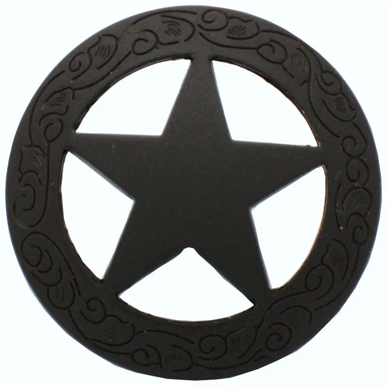 Star Knob with Engraved Edge, Oil Rubbed Bronze