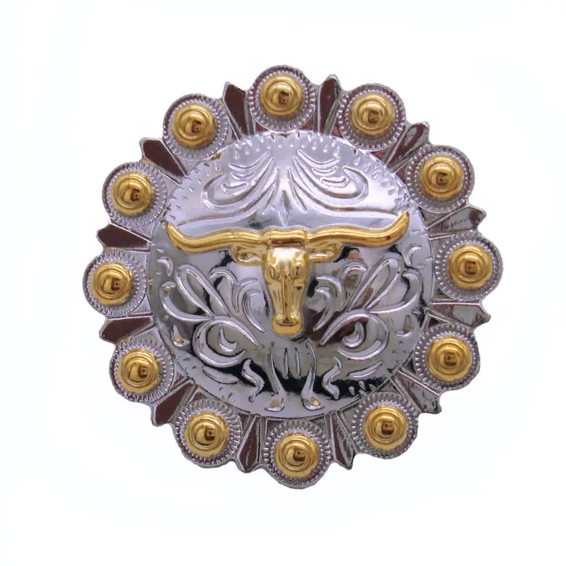 Steer in Round Knob, Nickel/Gold