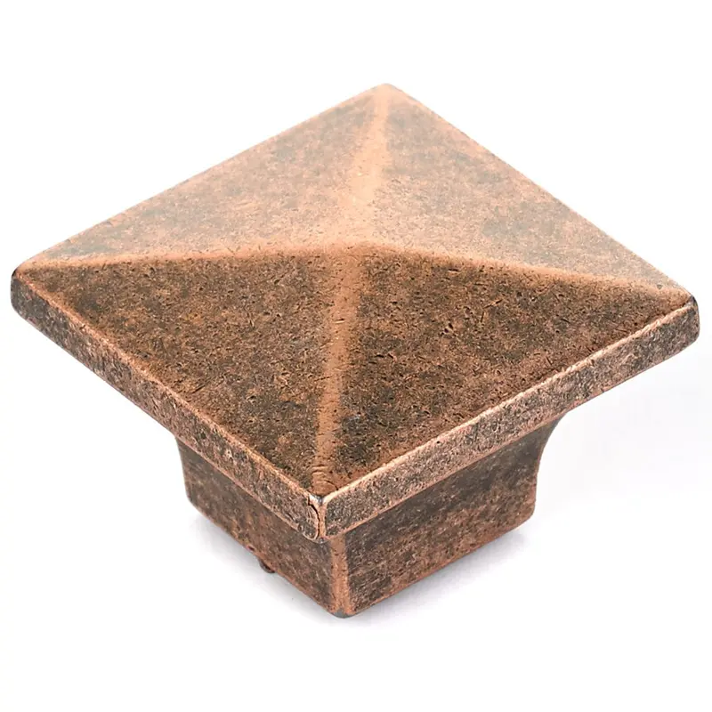 Traditional Knob, 1-1/4" x 1-1/4", Antique Copper