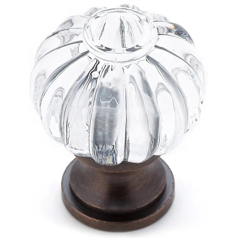 Eclectic Knob, 1-1/8" D, Brushed Oil-Rubbed Bronze, Clear
