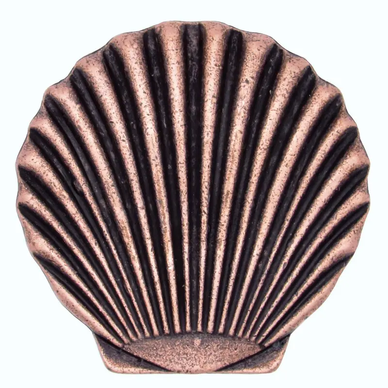 Scallop Seashell Knob, Copper Oxide