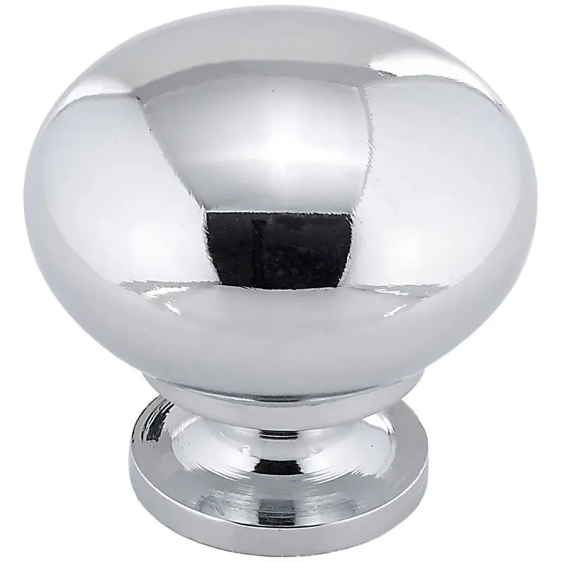 Traditional Mushroom Shape Knob- 1-1/4" Diameter - Chrome