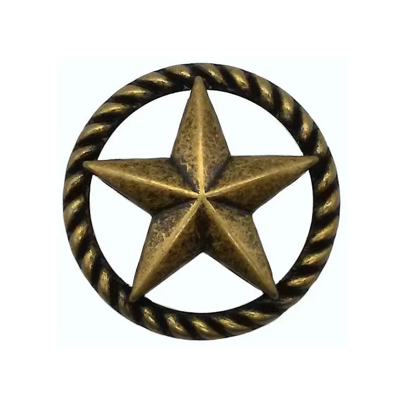 3-D Star with Narrow Rope, Brass Oxide