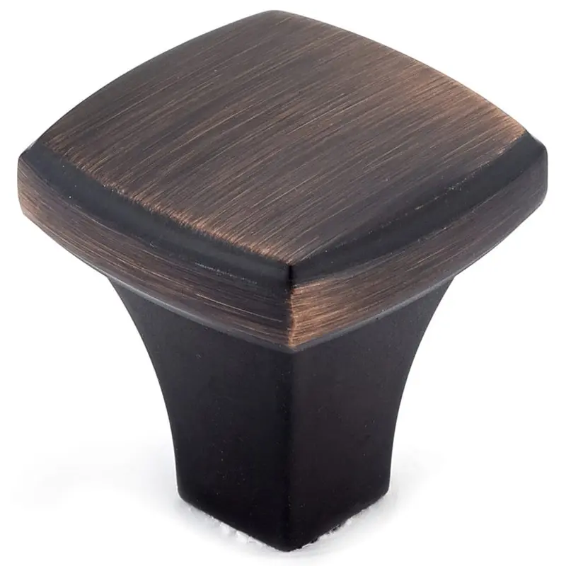 Transitional Knob, 1-1/4" x 1-1/4", Brushed Oil-Rubbed Bronze