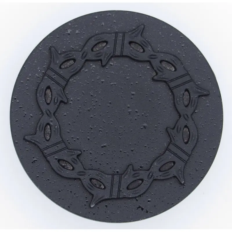 Round Knob with Barbed Wire, Matte Black