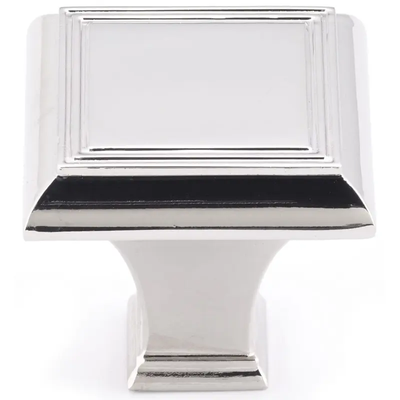 Traditional Knob, 1-3/8" x 1-3/8", Polished Nickel
