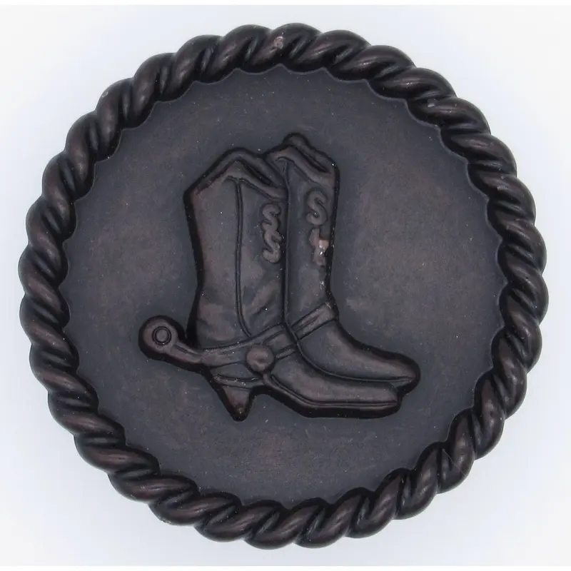 Cowboy Boots with Roped Edge Round Knob, Oil Rubbed Bronze