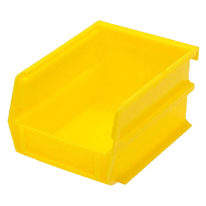 5-3/8" L x 4-1/8" W x 3" H Yellow Stacking, Hanging, Interlocking Polypropylene Bins, 6 CT