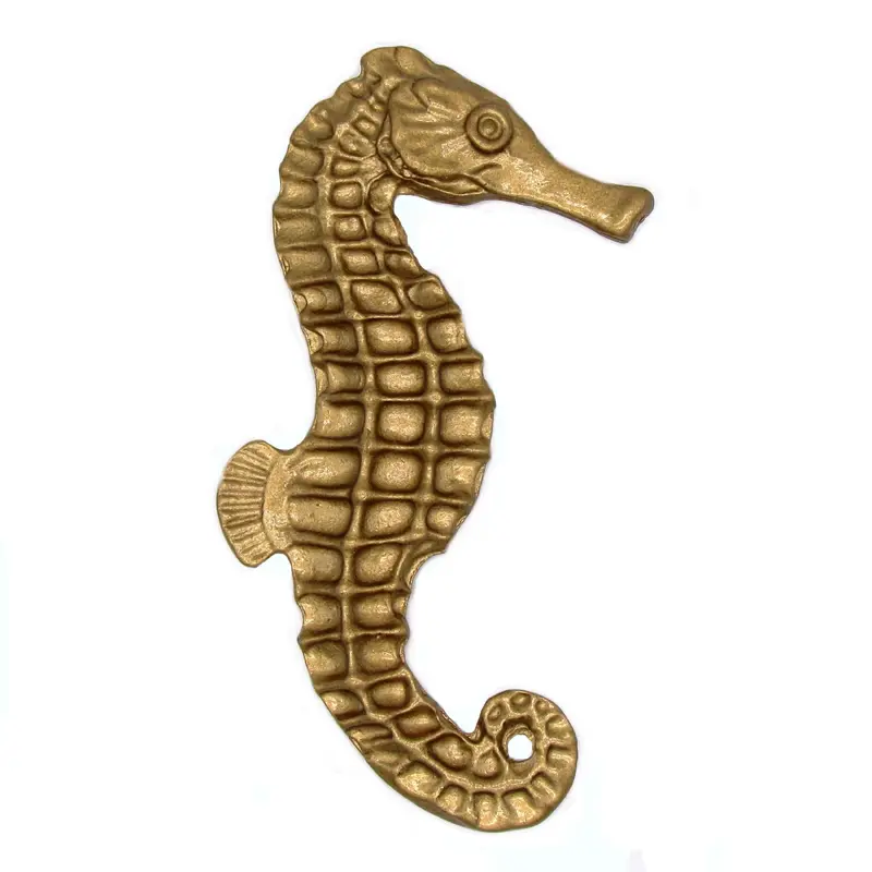 Seahorse Right Facing Knob, Lux Gold