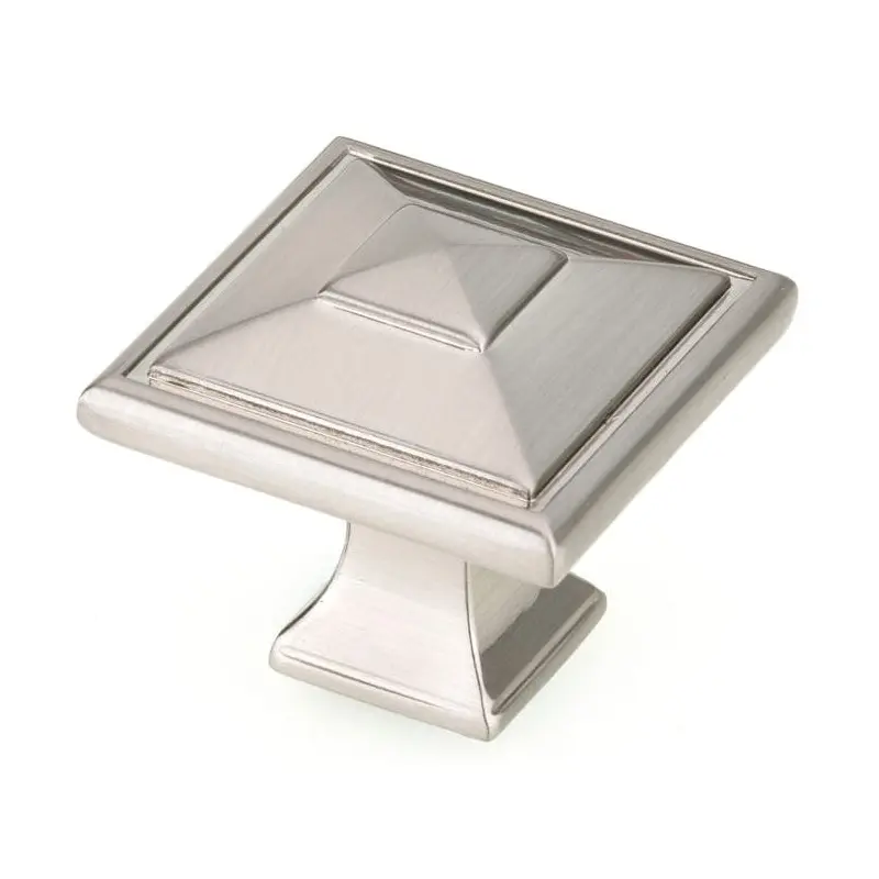 Transitional Knob, 1-1/2" x 1-1/2", Brushed Nickel