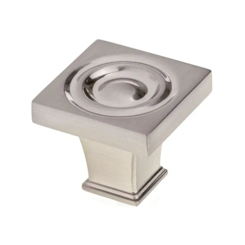 Transitional Knob, 1-3/16" x 1-3/16", Brushed Nickel