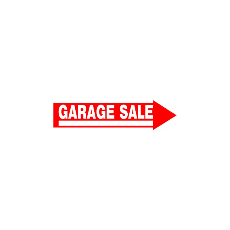 6  X 24  RED AND WHITE GARAGE SALE SIGN