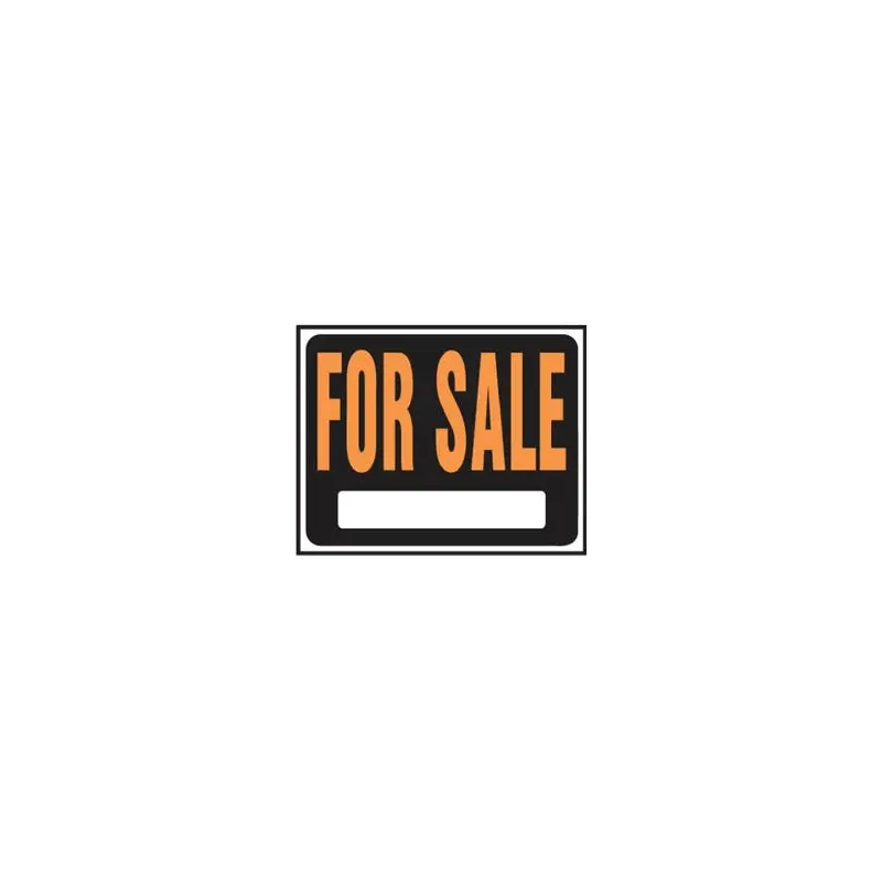 "For Sale" Sign, Hy-Glo Orange/ Black Plastic, 15 x 19-In.