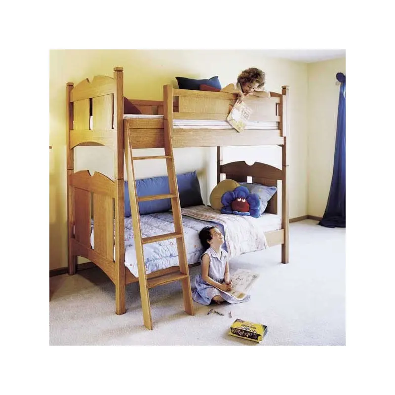 Woodworking Project Paper Plan to Build Kid's Oak Bunk Beds