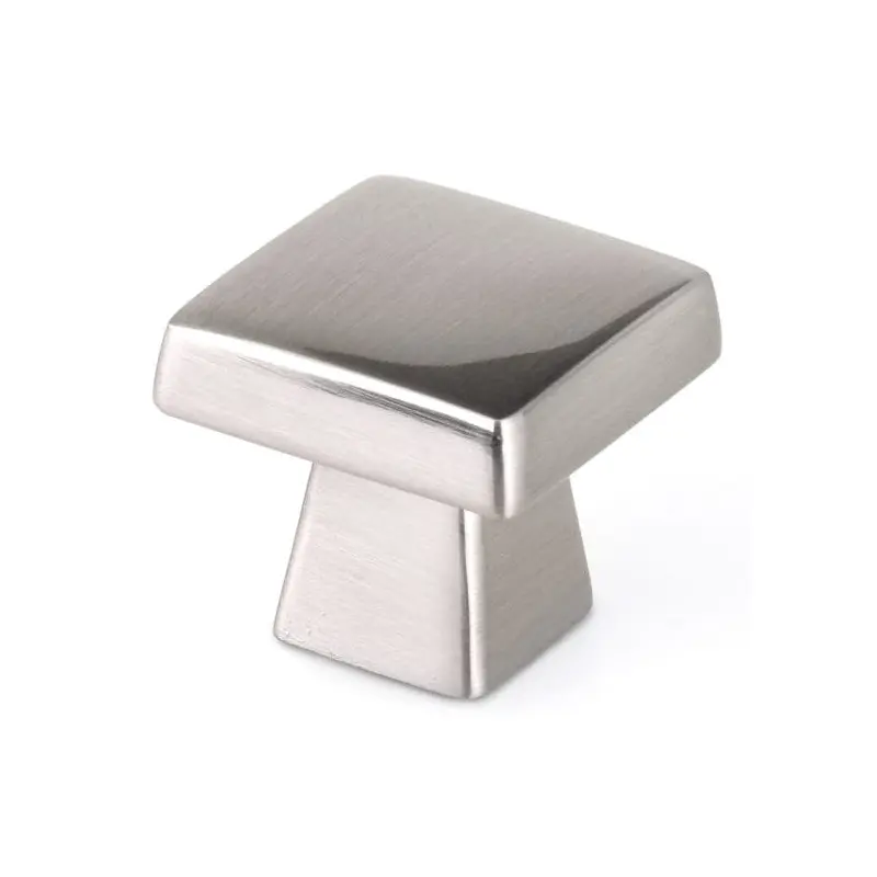 Contemporary Knob, 1-5/32" x 1-5/32", Brushed Nickel