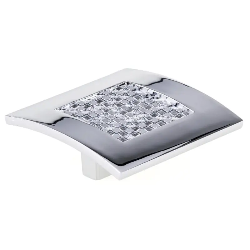 Contemporary Knob, 2-3/4" x 2-3/4", Chrome