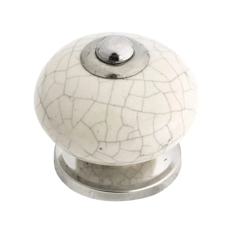 Eclectic Knob, 1-17/32" D, Crackle Almond