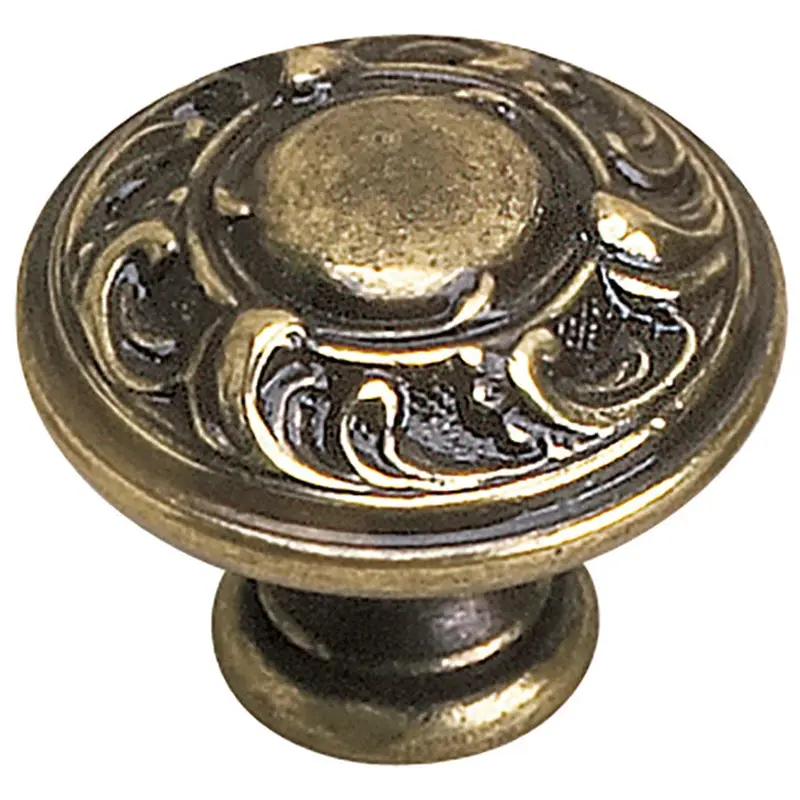 Traditional Knob, 1-3/8" D, Burnished Brass