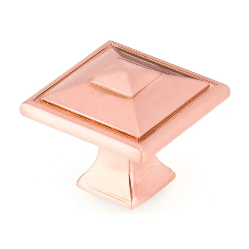 Transitional Square Knob - 1-1/2" x 1-1/2" - Rose Gold