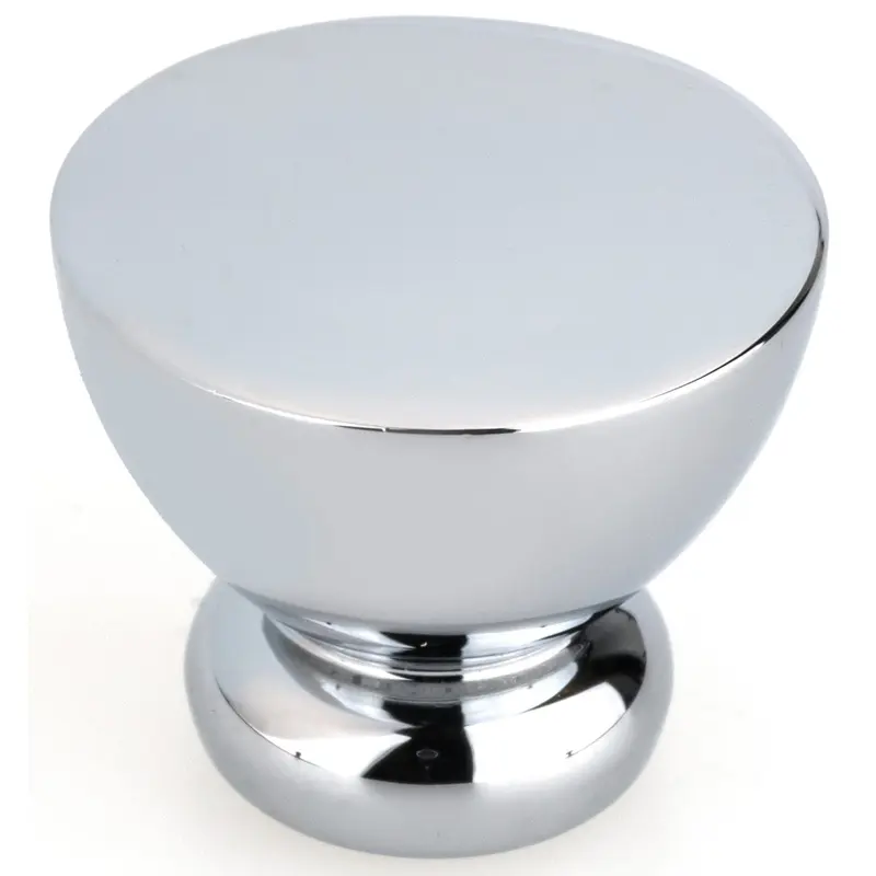 Contemporary Knob - 1-1/32" D - Chrome