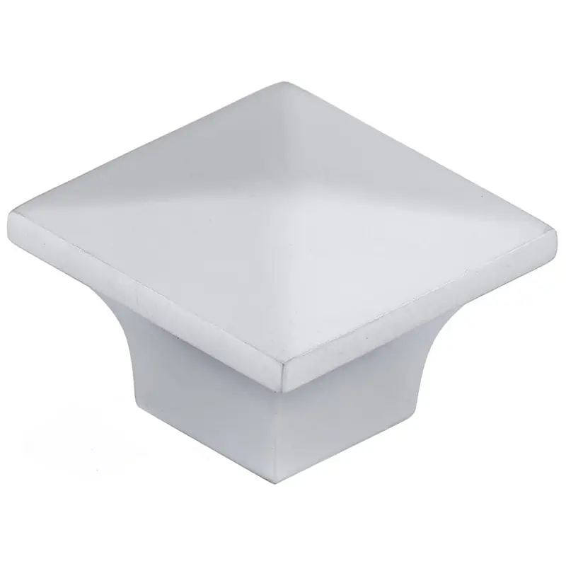 Contemporary Knob, 1-1/4" x 1-1/4", Matte Chrome