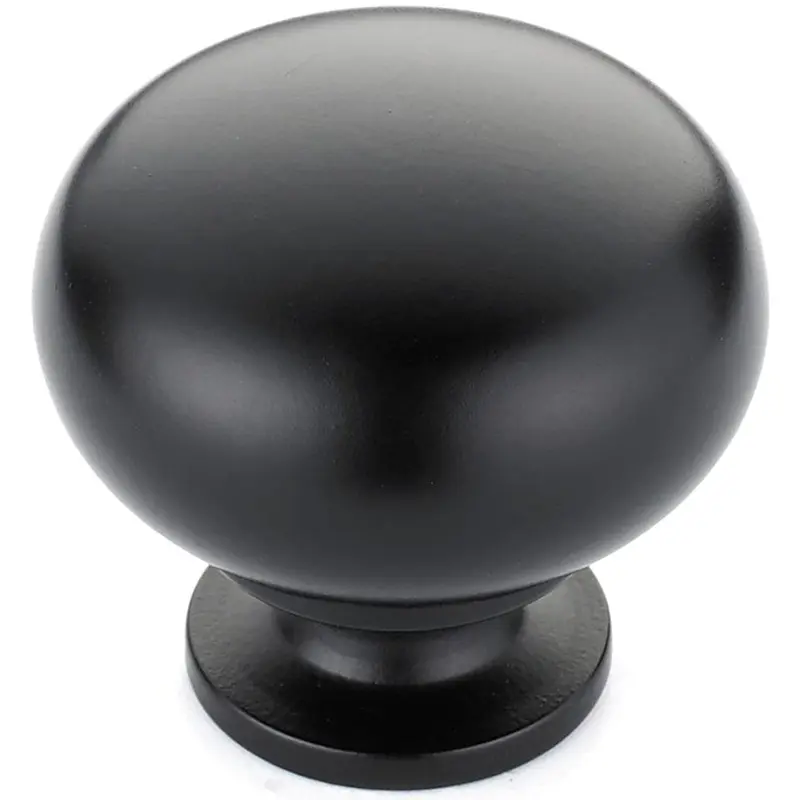Traditional Knob, 1-1/4" D, Matte Black