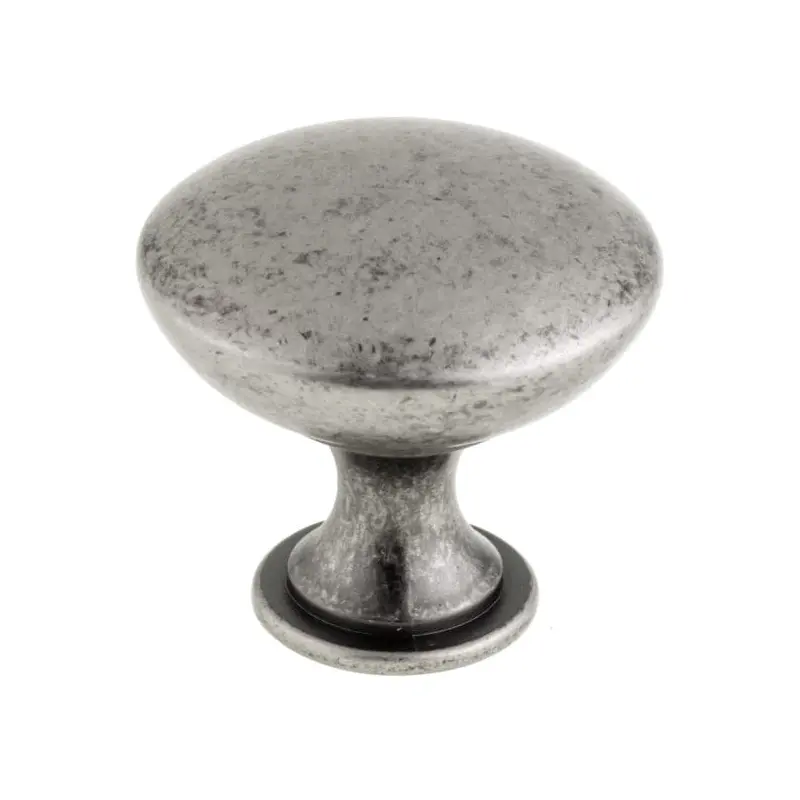 Contemporary Knob, 1-9/16" D, Pewter