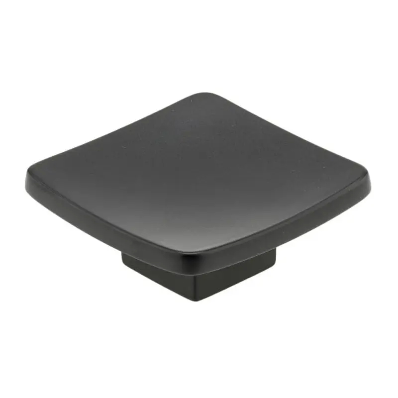 Contemporary Knob, 2-1/4" x 2-1/4", Matte Black