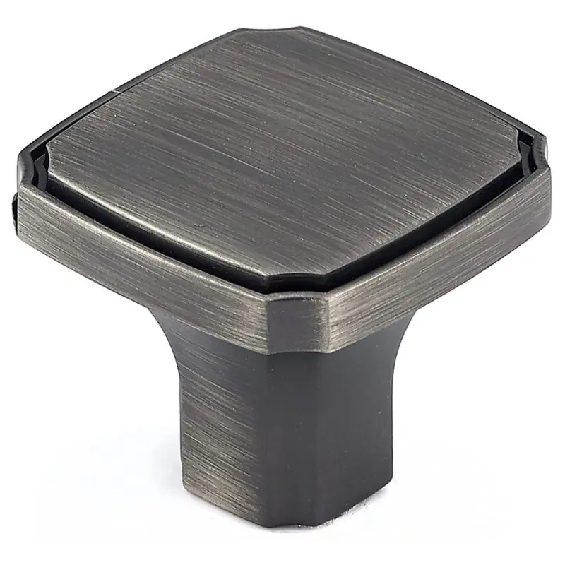 Transitional Knob, 1-3/8" x 1-3/8", Antique Nickel