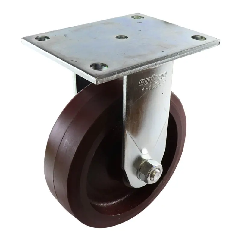 Fixed Plate Castor - Urethane on Cast Iron Wheel TG Series