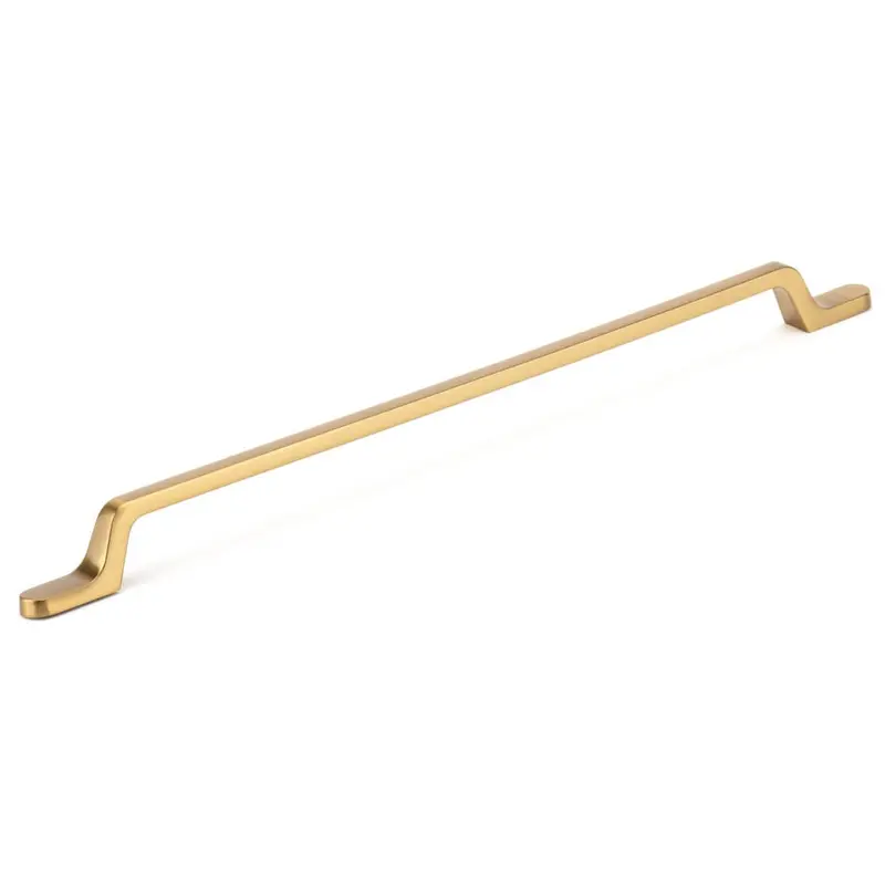 Sleek Contemporary Pull - Brushed Aurum Gold - 12-5/8" Center-to-Center x 15-1/4" L