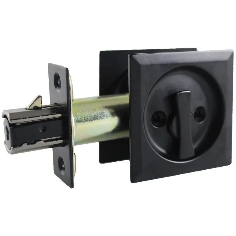 2-7/16" (62 mm) Pocket Door Pull Square Black Privacy
