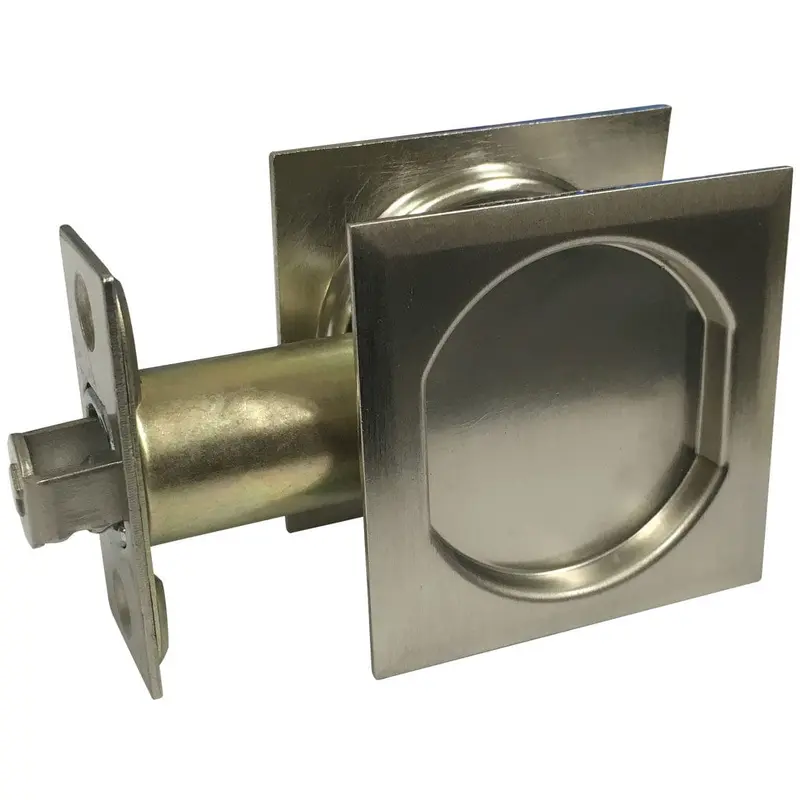 2-7/16" (62 mm) Pocket Door Pull Square Brushed Nickel Passage