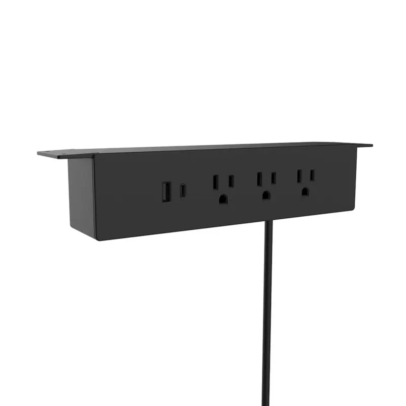 120V Hanging Power Bar and USB Charging Station Black