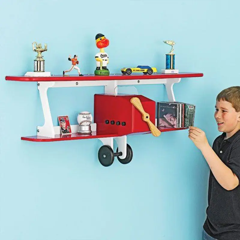 Downloadable Woodworking Project Plan to Build Plane-fun Kids Shelf