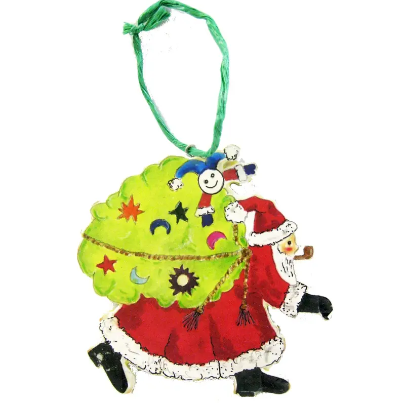 Santa with Sack Ornament  Woodworking Pattern and Picture