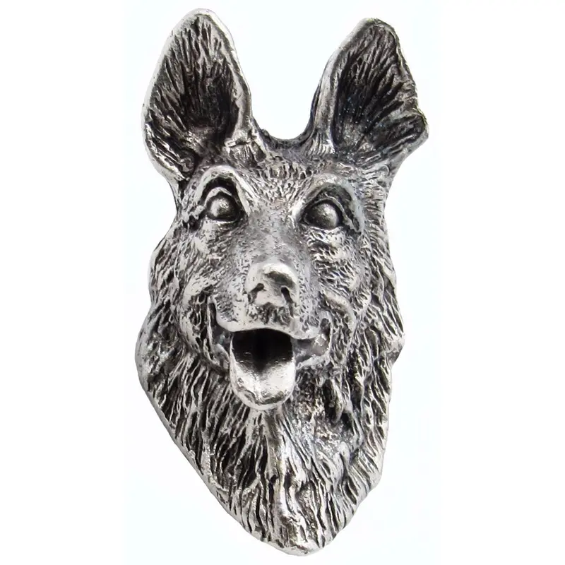 German Shepherd Knob Pewter Oxide
