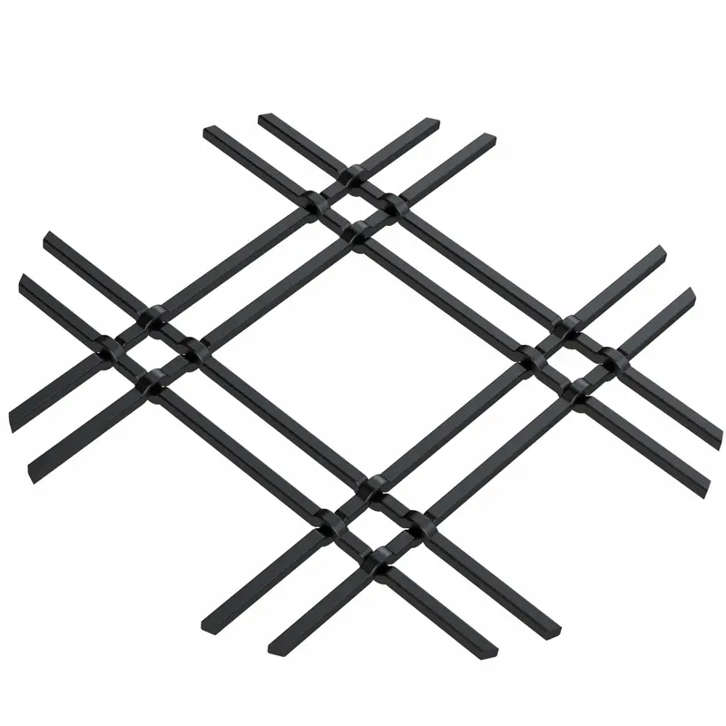 1" Flat Double Diamond Decorative Grille - Flat Black, 36" W x 24" L Sheet