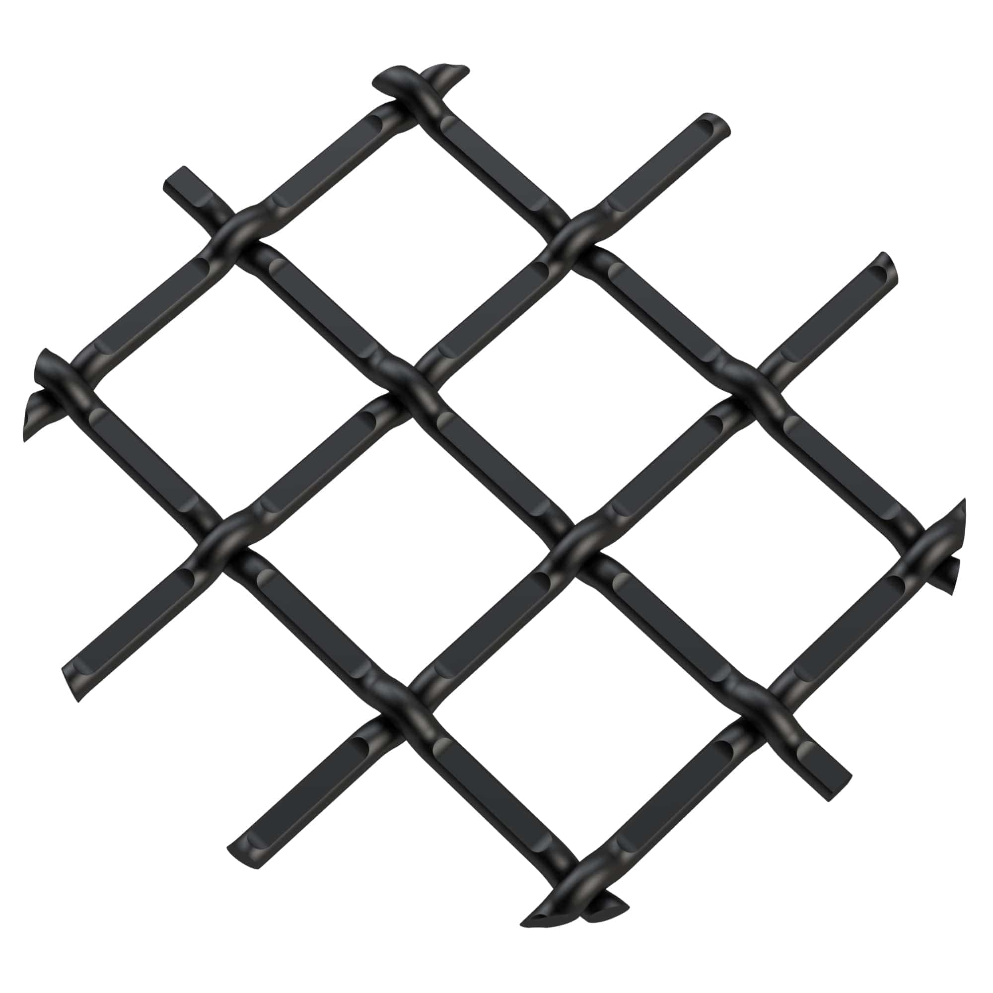 .5" Round Single Diamond Decorative Grille - Flat Black, 36" W x 48" L Sheet
