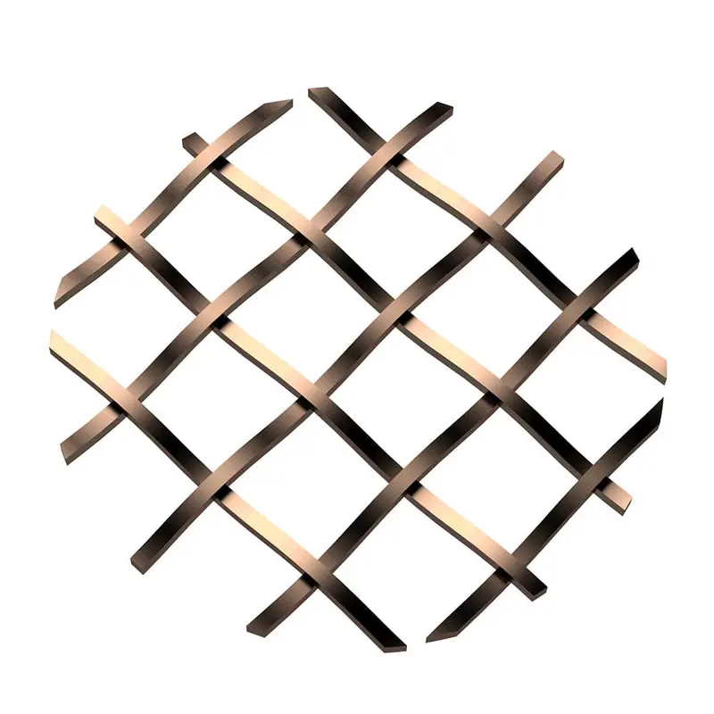 .5" Straight Flat Diamond Decorative Grille - Antique Brass, 36" W x 24" L Sheet