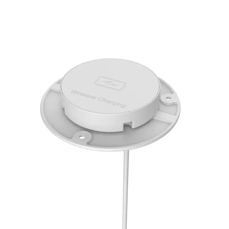 Recessed Bottom Mount Wireless QI Charger White