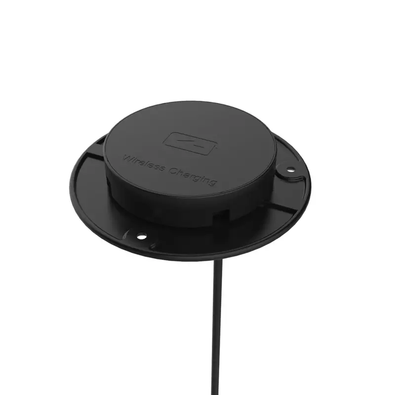 Recessed Bottom Mount Wireless QI Charger Black