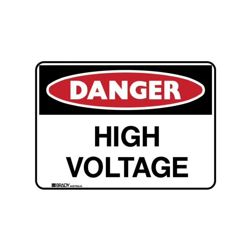 Brady Glo Danger Sign High Voltage Luminous