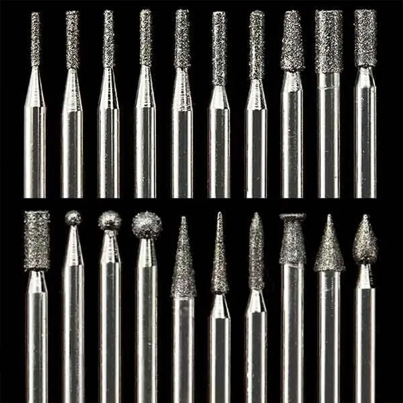 Diamond Dust Carving Burr Set - 3/32" Shank - 20 Pack