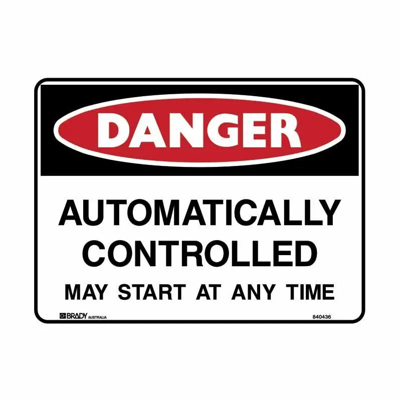 Danger - Automatically Controlled May Start At Any Time