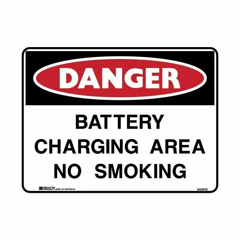 Brady Danger Sign - Battery Charging Area No Smoking