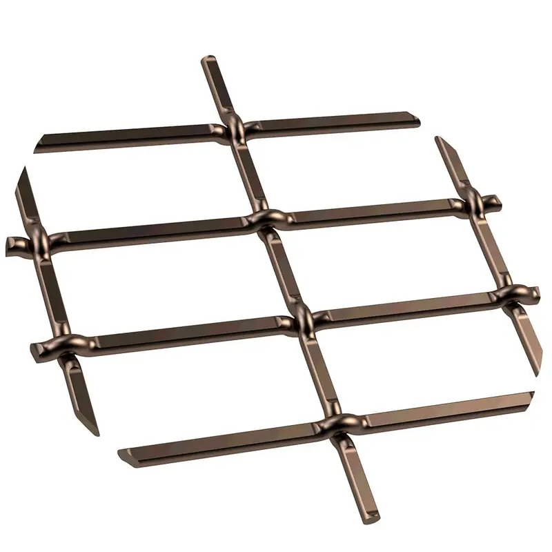 1" Flat Straight Weave Decorative Grille - Antique Brass, 36" W x 24" L Sheet