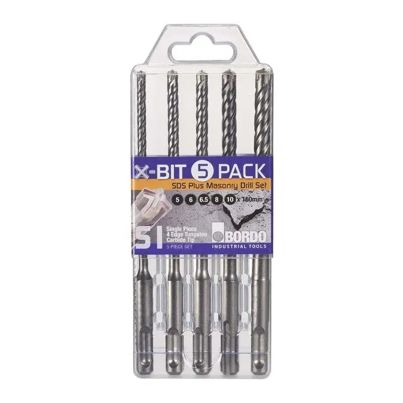 Bordo 5 - 10mm SDS Plus X-Bit Masonry Drill Set, 5 Pieces