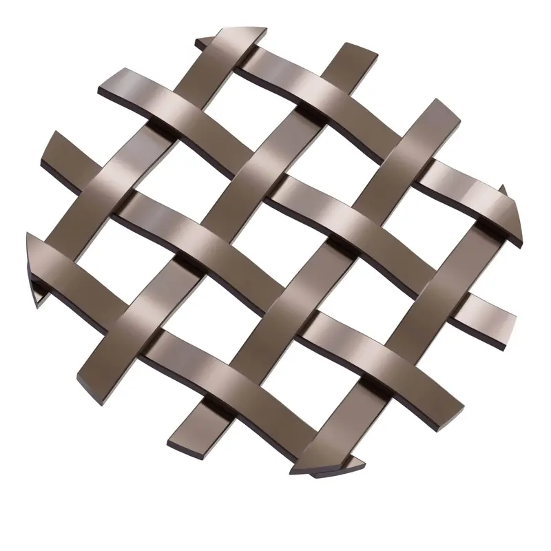 .375'' Single Flat Diamond Decorative Grille - Antique Brass, 36''W x 48''L Sheet